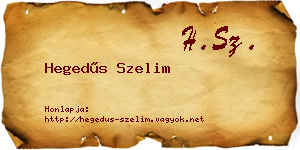 Hegedűs Szelim névjegykártya